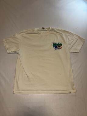 Memory Lane Lion Fish Graphic T-Shirt Off White Size L